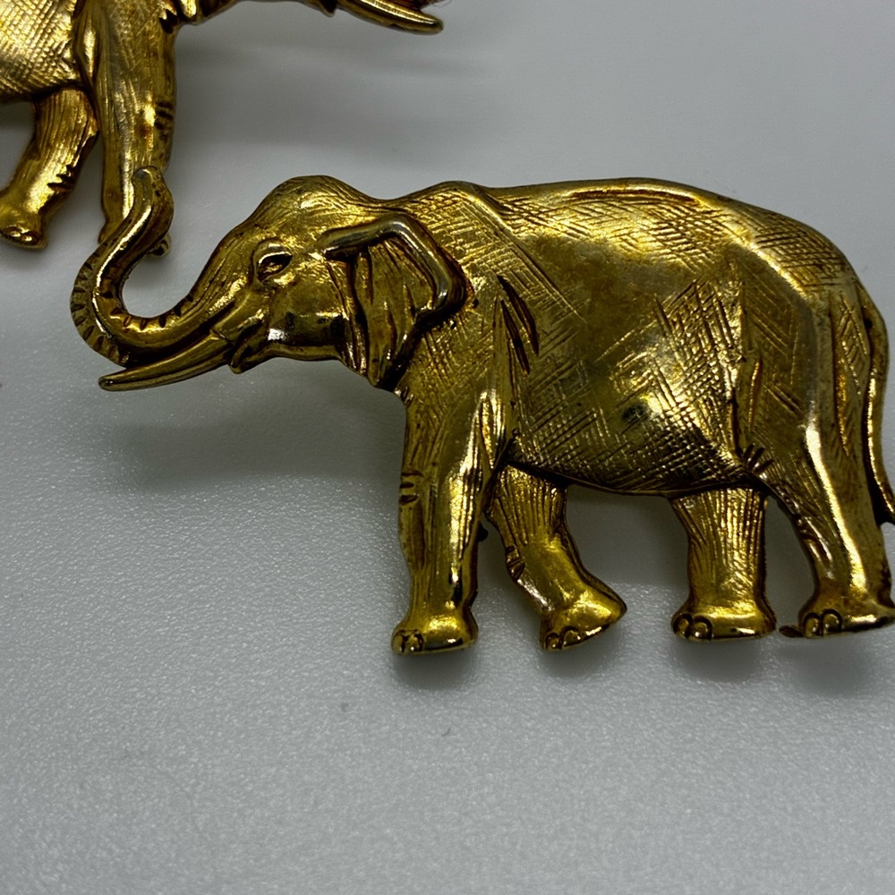 Gold Elephant Earrings - Picture 4 of 8
